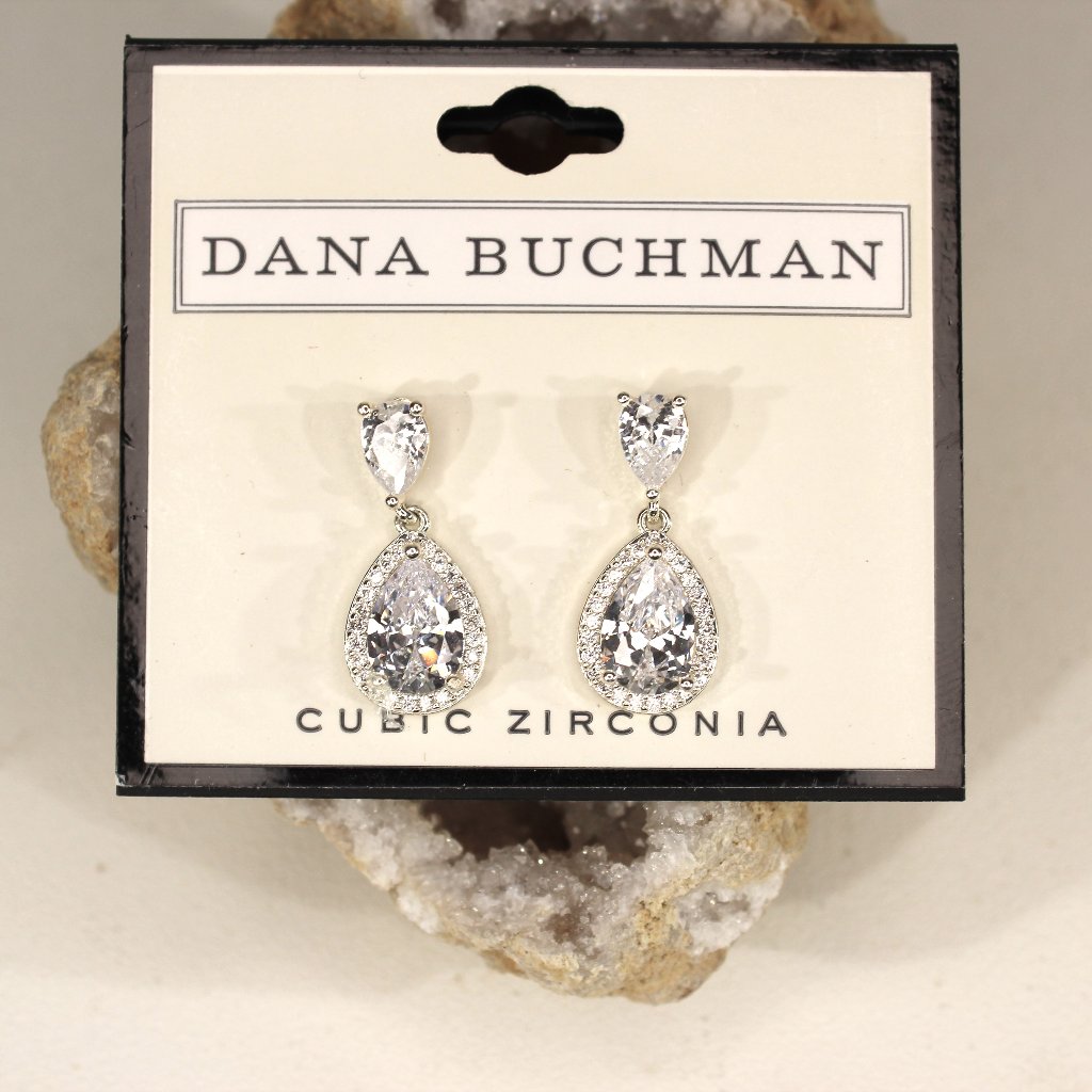 Dana Buchman Cubic Zirconia Pierced Dangle Earrings Nwt 20$